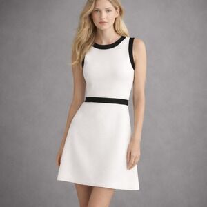 Zara Sz S Black White Monochromatic Bodycon Knee Length Office Party Date Night‎
